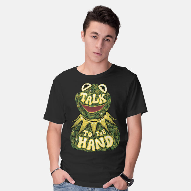 Talk To The Kermit Hand-Mens-Basic-Tee-glitchygorilla