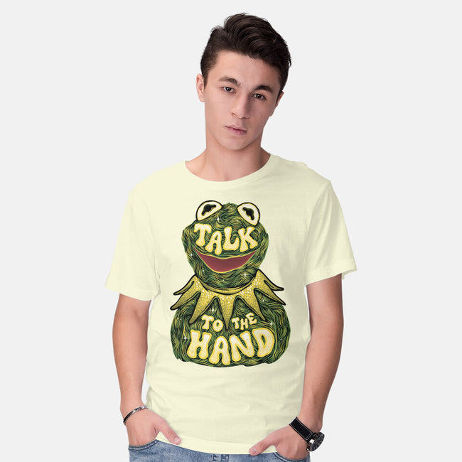 Talk To The Kermit Hand-Mens-Basic-Tee-glitchygorilla