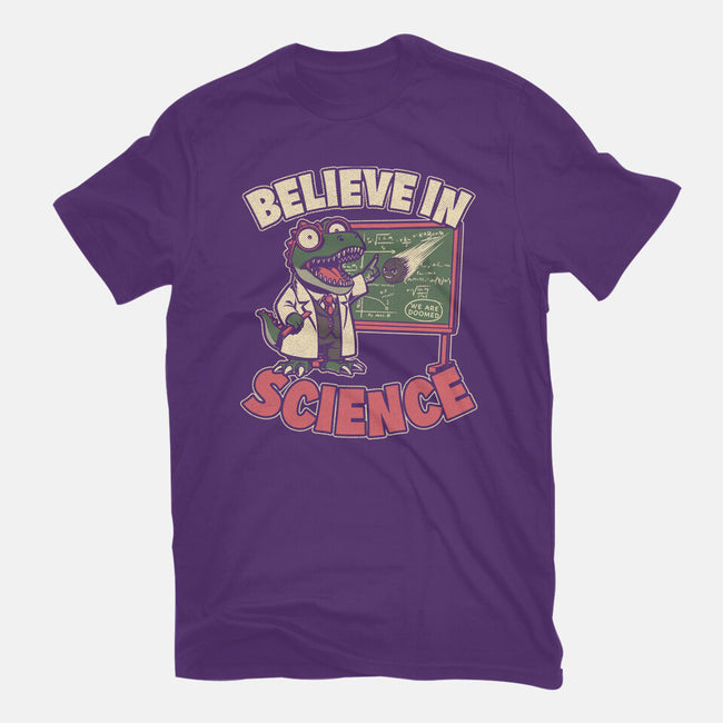 Dino Believe In Science-Womens-Basic-Tee-Studio Mootant