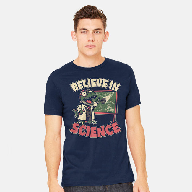 Dino Believe In Science-Mens-Heavyweight-Tee-Studio Mootant