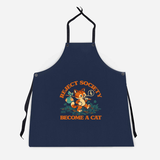 Reject Humanity Become A Cat-Unisex-Kitchen-Apron-worlddominationforcats