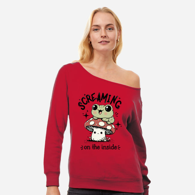 Screaming On The Inside-Womens-Off Shoulder-Sweatshirt-Trendlory