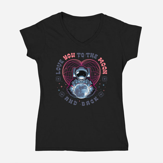 Love You To The Moon And Back-Womens-V-Neck-Tee-Angoes25