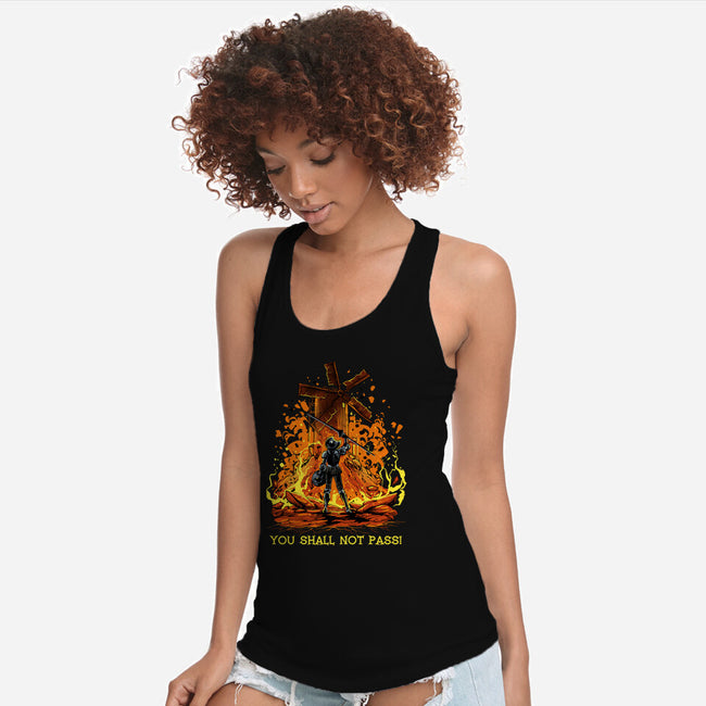 Defender Of La Mancha Remix-Womens-Racerback-Tank-zascanauta