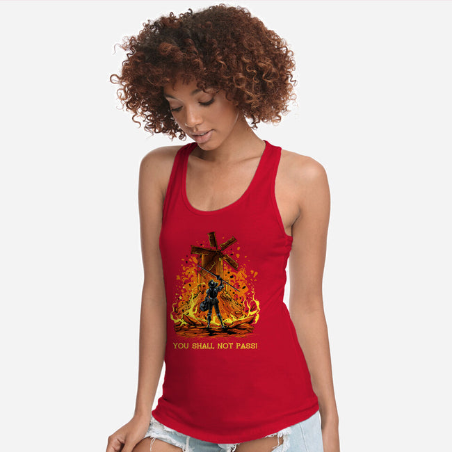 Defender Of La Mancha Remix-Womens-Racerback-Tank-zascanauta