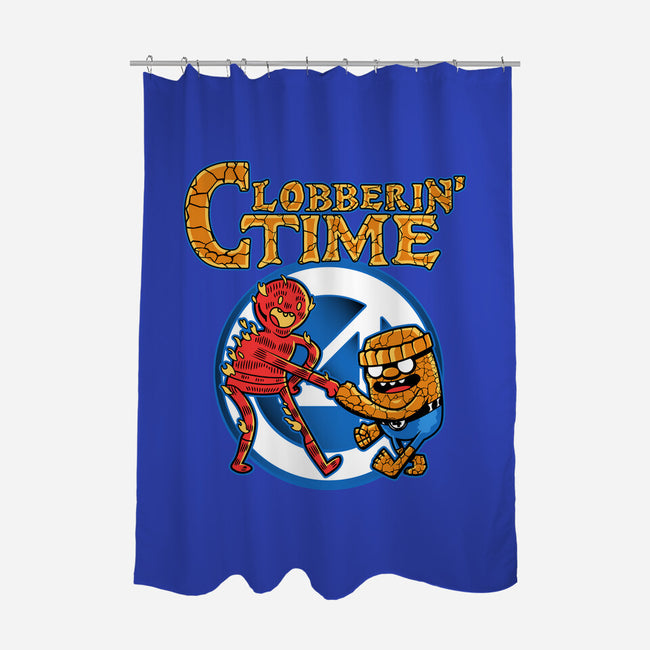 Clobberin Time-None-Polyester-Shower Curtain-demonigote