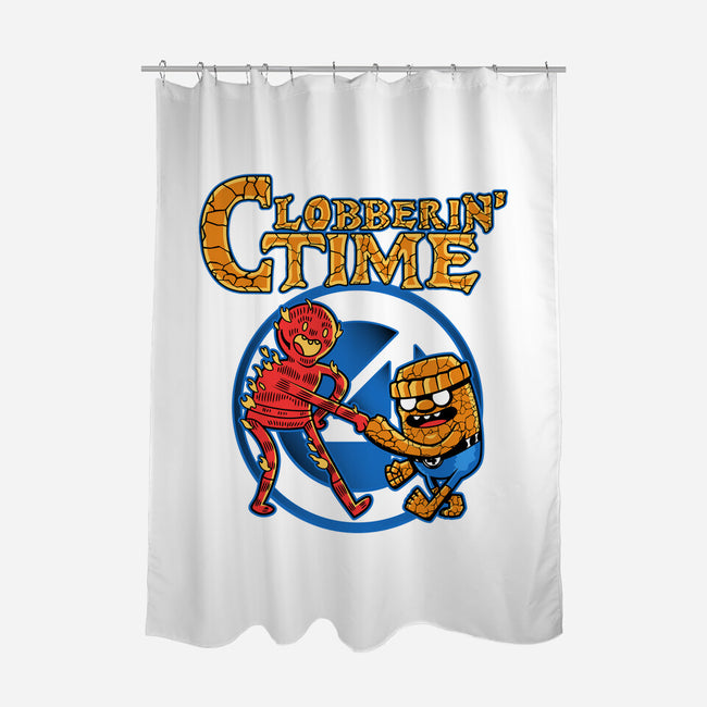 Clobberin Time-None-Polyester-Shower Curtain-demonigote