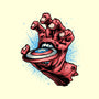 Big Red Hand-None-Drawstring-Bag-glitchygorilla