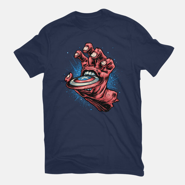 Big Red Hand-Womens-Basic-Tee-glitchygorilla