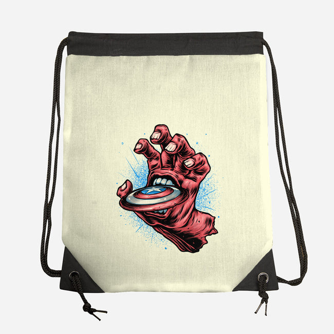 Big Red Hand-None-Drawstring-Bag-glitchygorilla