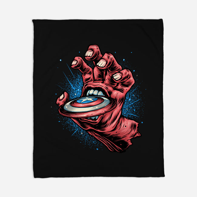 Big Red Hand-None-Fleece-Blanket-glitchygorilla