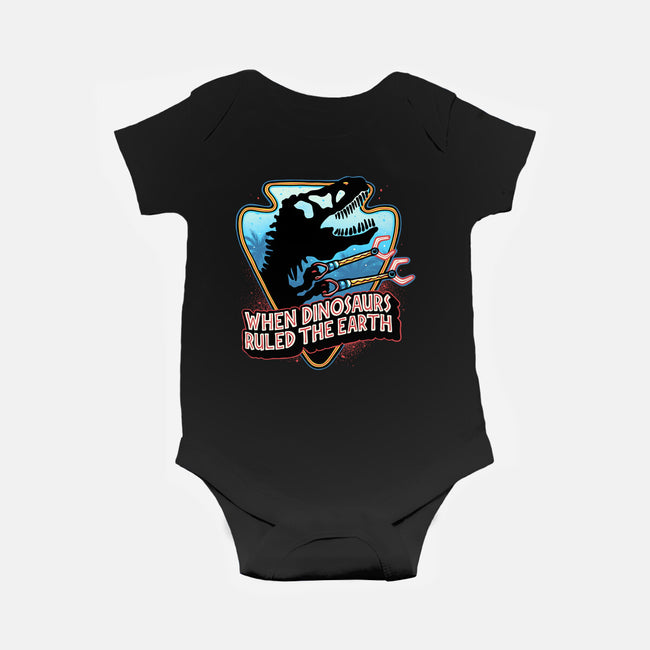 When Dinosaurs Ruled The Earth-Baby-Basic-Onesie-glitchygorilla