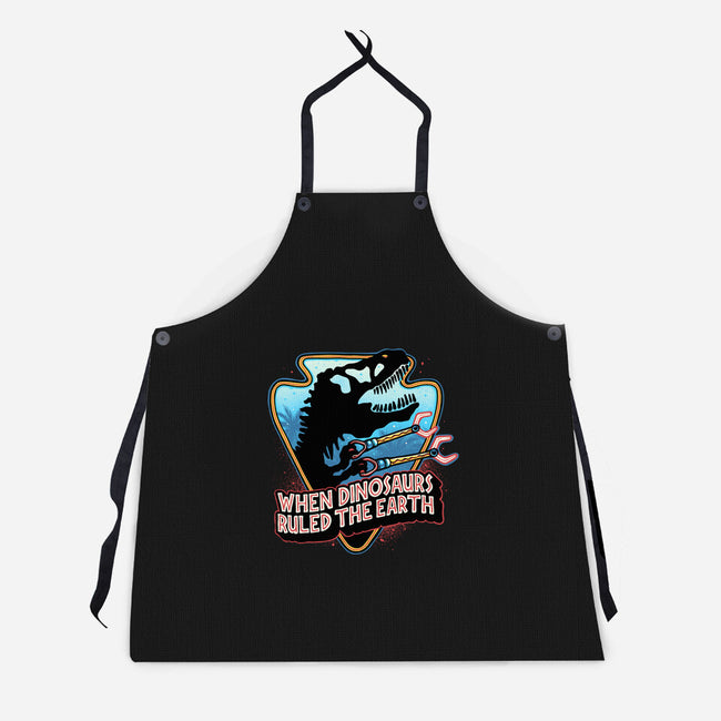 When Dinosaurs Ruled The Earth-Unisex-Kitchen-Apron-glitchygorilla