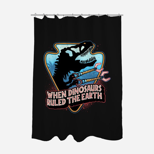 When Dinosaurs Ruled The Earth-None-Polyester-Shower Curtain-glitchygorilla