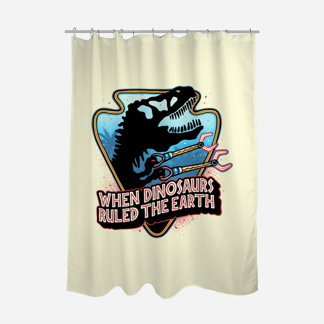 When Dinosaurs Ruled The Earth-None-Polyester-Shower Curtain-glitchygorilla