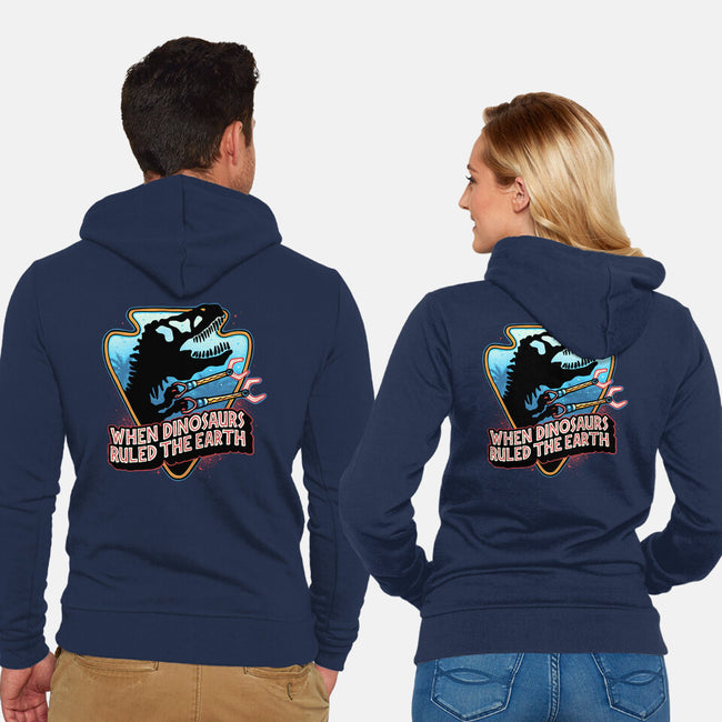 When Dinosaurs Ruled The Earth-Unisex-Zip-Up-Sweatshirt-glitchygorilla