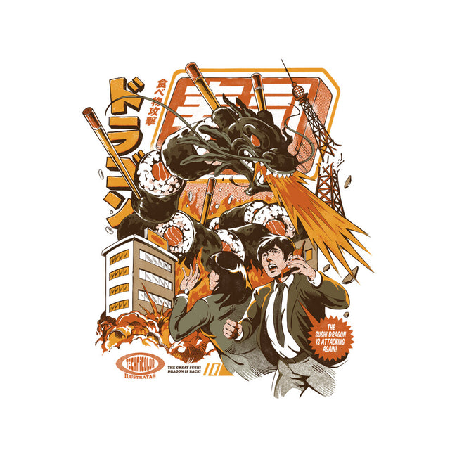 Sushi Dragon Attack-None-Drawstring-Bag-ilustrata