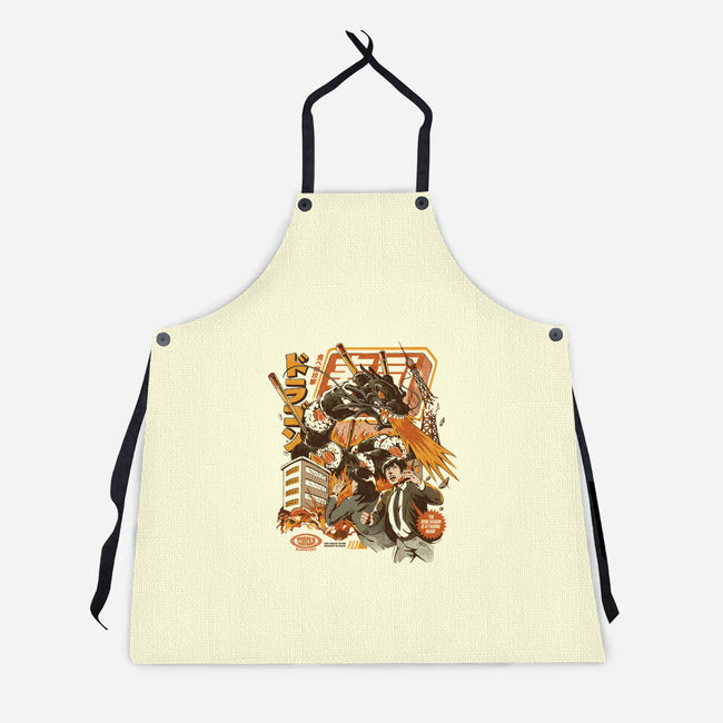 Sushi Dragon Attack-Unisex-Kitchen-Apron-ilustrata