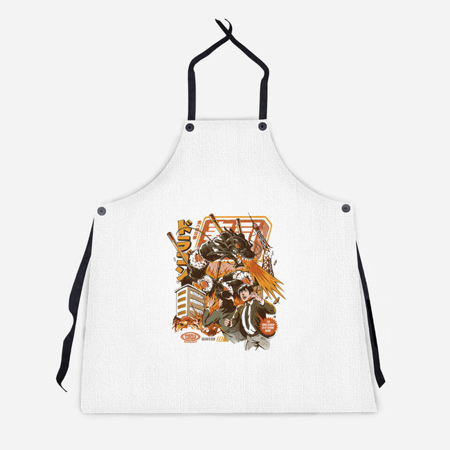 Sushi Dragon Attack-Unisex-Kitchen-Apron-ilustrata