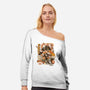 Sushi Dragon Attack-Womens-Off Shoulder-Sweatshirt-ilustrata