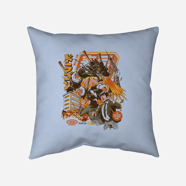 Sushi Dragon Attack-None-Removable Cover w Insert-Throw Pillow-ilustrata