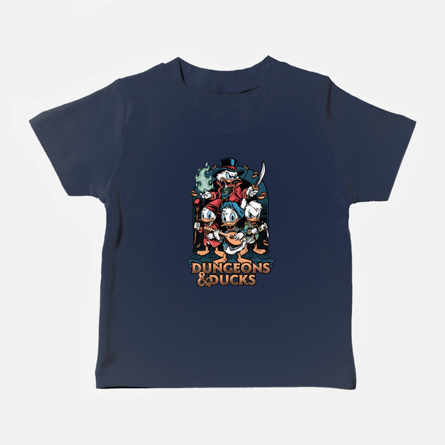 Dungeons And Ducks Cartoon-Baby-Basic-Tee-Studio Mootant