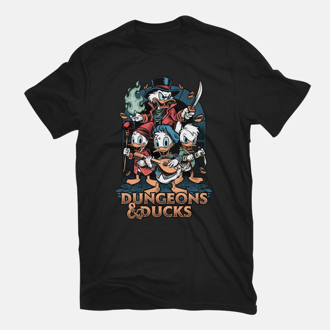 Dungeons And Ducks Cartoon-Womens-Basic-Tee-Studio Mootant