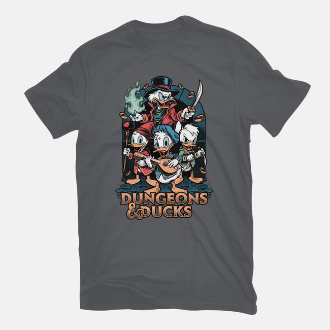 Dungeons And Ducks Cartoon-Womens-Basic-Tee-Studio Mootant