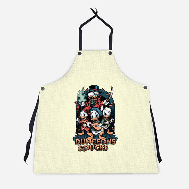 Dungeons And Ducks Cartoon-Unisex-Kitchen-Apron-Studio Mootant