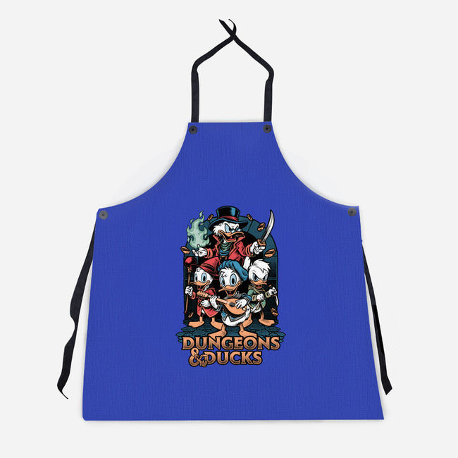 Dungeons And Ducks Cartoon-Unisex-Kitchen-Apron-Studio Mootant