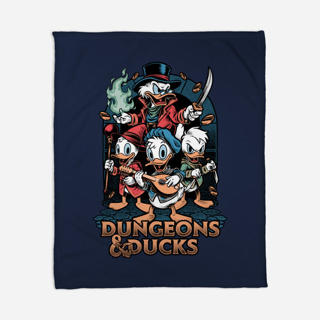 Dungeons And Ducks Cartoon-None-Fleece-Blanket-Studio Mootant