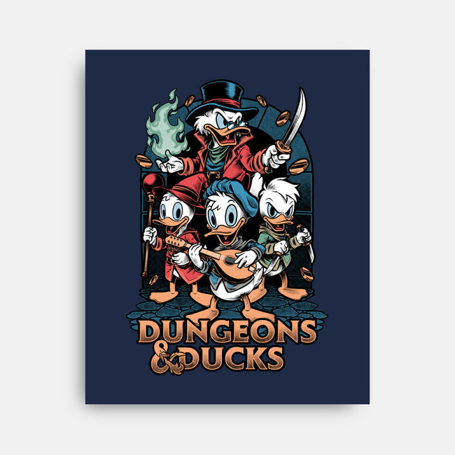 Dungeons And Ducks Cartoon-None-Stretched-Canvas-Studio Mootant