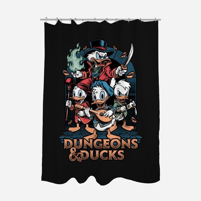 Dungeons And Ducks Cartoon-None-Polyester-Shower Curtain-Studio Mootant