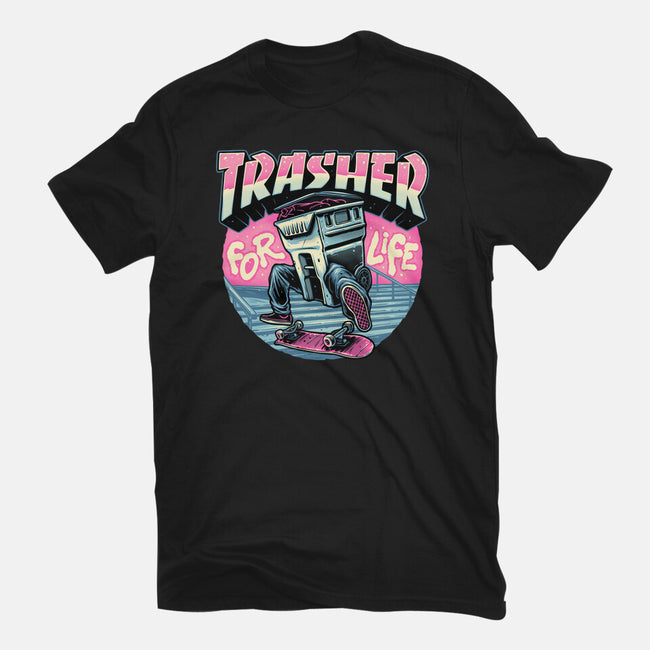 Trasher For Life-Unisex-Basic-Tee-momma_gorilla