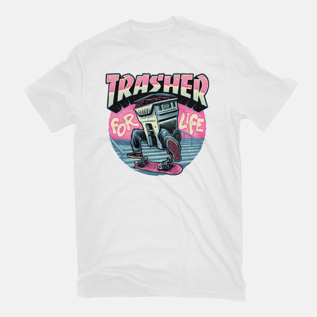 Trasher For Life-Womens-Basic-Tee-momma_gorilla