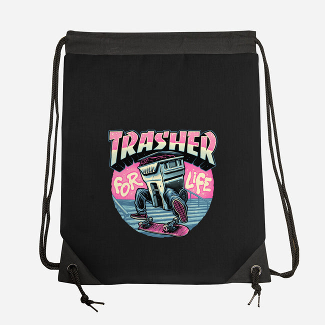 Trasher For Life-None-Drawstring-Bag-momma_gorilla