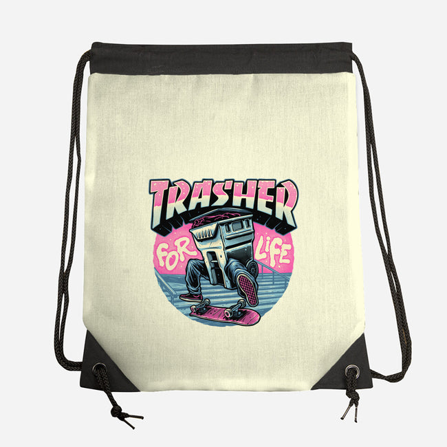 Trasher For Life-None-Drawstring-Bag-momma_gorilla