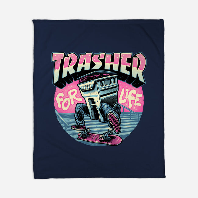 Trasher For Life-None-Fleece-Blanket-momma_gorilla