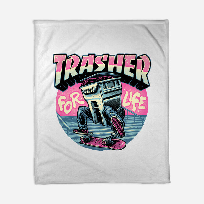 Trasher For Life-None-Fleece-Blanket-momma_gorilla