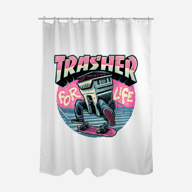 Trasher For Life-None-Polyester-Shower Curtain-momma_gorilla