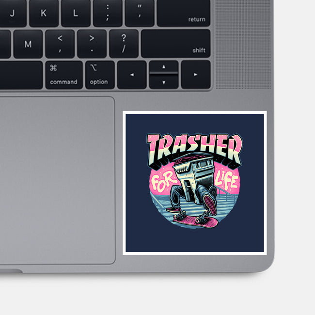 Trasher For Life-None-Glossy-Sticker-momma_gorilla