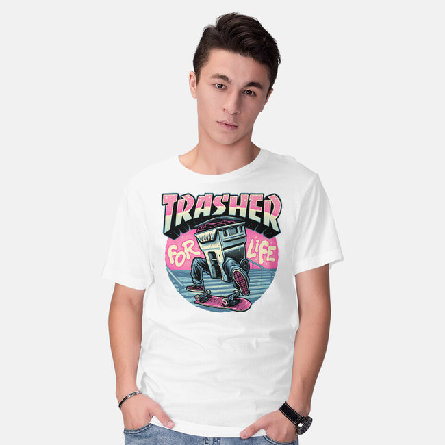 Trasher For Life-Mens-Basic-Tee-momma_gorilla