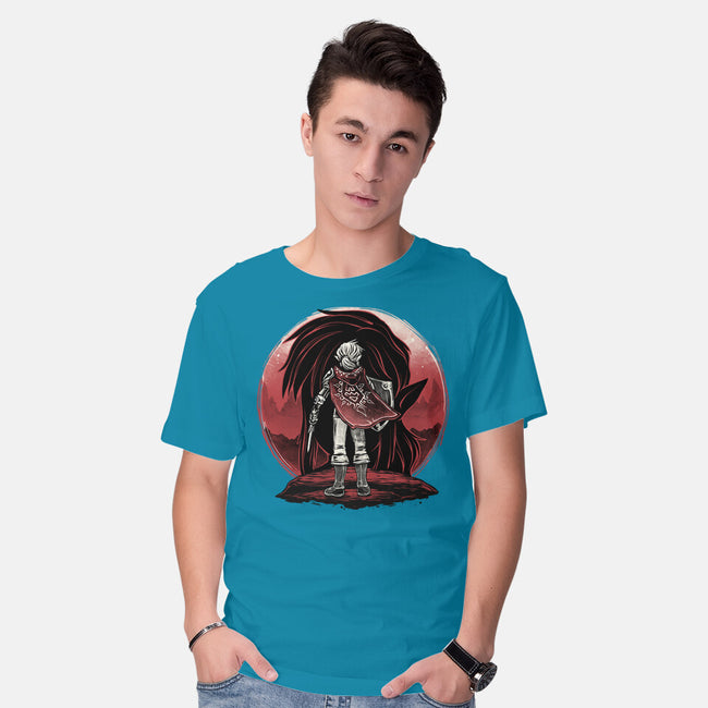 Hero And The Red Sunset-Mens-Basic-Tee-momma_gorilla