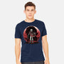 Hero And The Red Sunset-Mens-Heavyweight-Tee-momma_gorilla