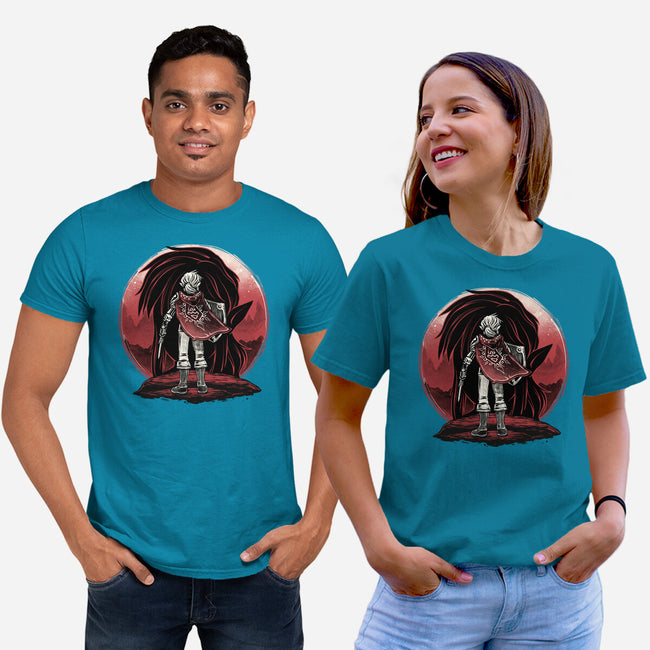 Hero And The Red Sunset-Unisex-Basic-Tee-momma_gorilla