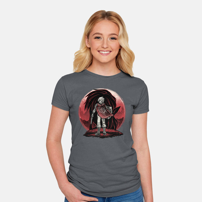 Hero And The Red Sunset-Womens-Fitted-Tee-momma_gorilla