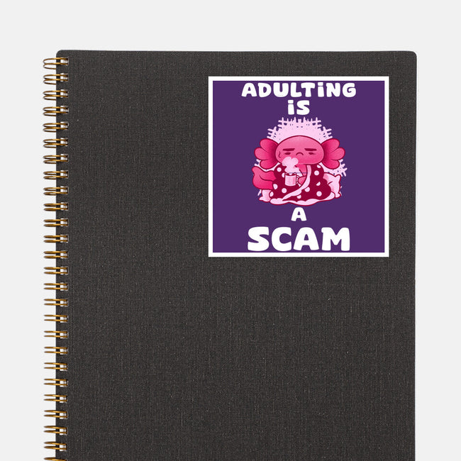 Adulting Is A Scam-None-Glossy-Sticker-FunkVampire