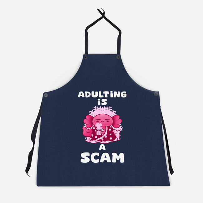 Adulting Is A Scam-Unisex-Kitchen-Apron-FunkVampire