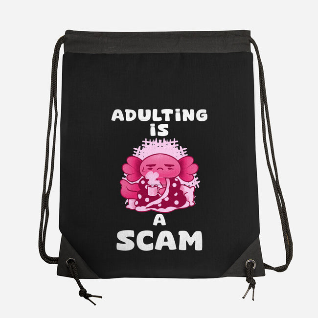 Adulting Is A Scam-None-Drawstring-Bag-FunkVampire
