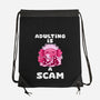 Adulting Is A Scam-None-Drawstring-Bag-FunkVampire